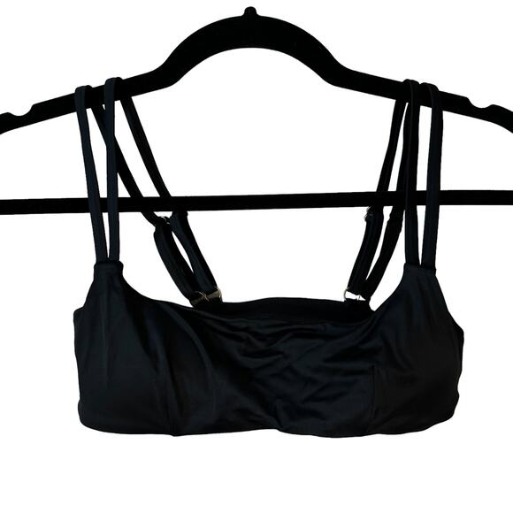 NWT Andie Swim The Rockaway Strappy Bikini Top Black XS Beach Pool Travel Resort - Picture 2 of 6